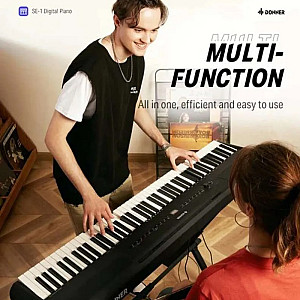 Donner SE 1 88 Key Graded Hammer Action Full Weighted Portable Digital Piano, Black